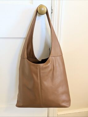 NWOT Leather Hobo Tote Brown Made in Italy Michele Lopriore